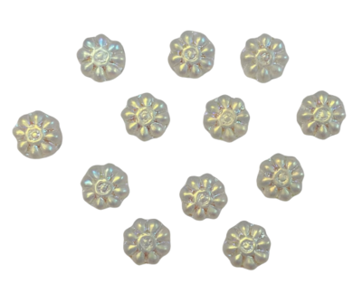 9mm Iridized Crystal Czech Glass Flowers