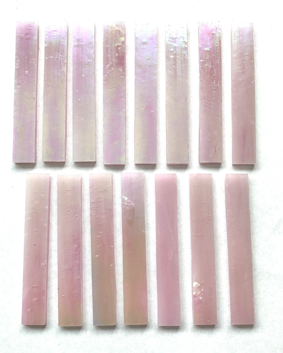 15 Iridescent Pink Stained Glass Large Rectangle Tiles