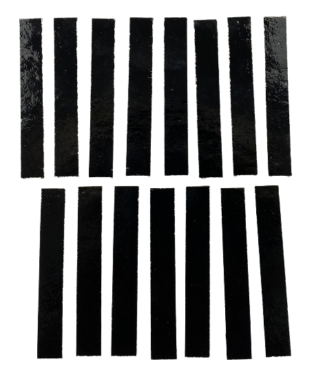 15 Opaque Black Stained Glass Large Rectangle Tiles
