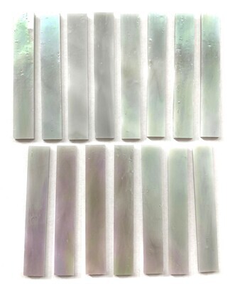 15 Iridescent Light Gray Stained Glass Large Rectangle Tiles