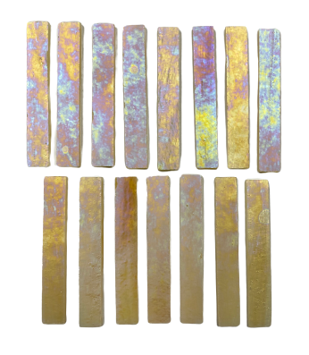 15 Iridescent Light Amber Large Rectangle Tiles