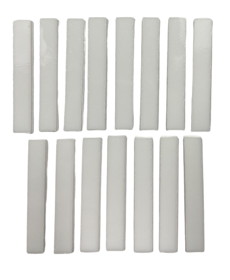 15 Opaque White Stained Glass Large Rectangle Tiles