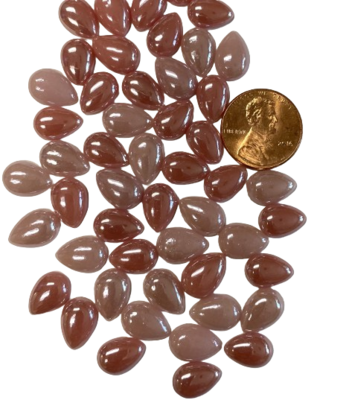 50 Pink Mix Glass 12mm Teardrop Tiles