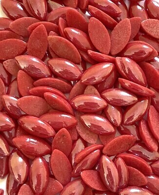 50 Pearlized Red Glass Petals 14mm