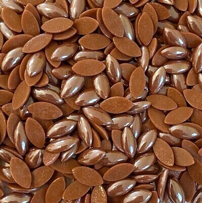 50 Pearlized Chocolate Brown Glass Petals 14mm