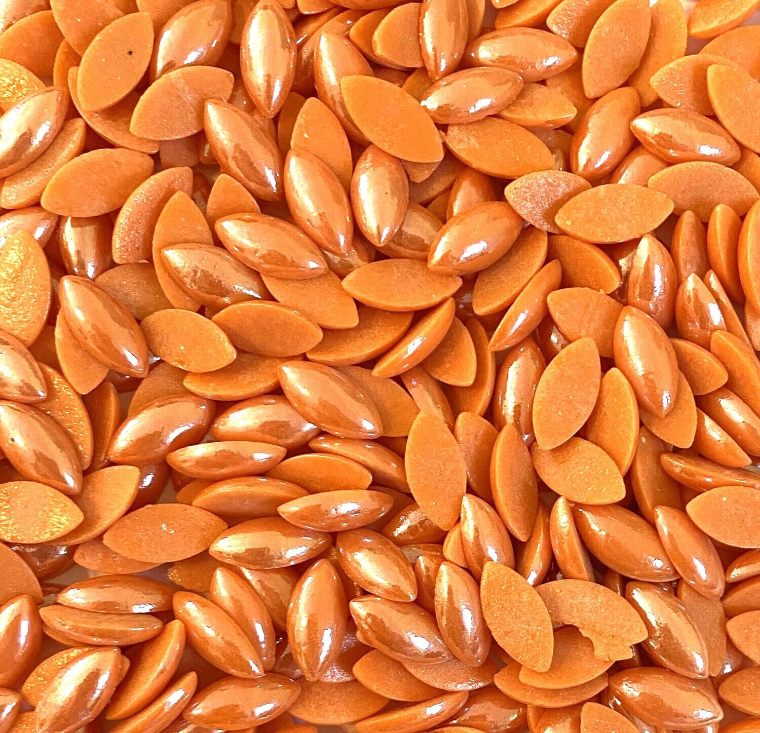 50 Pearlized Orange Glass Petals 14mm