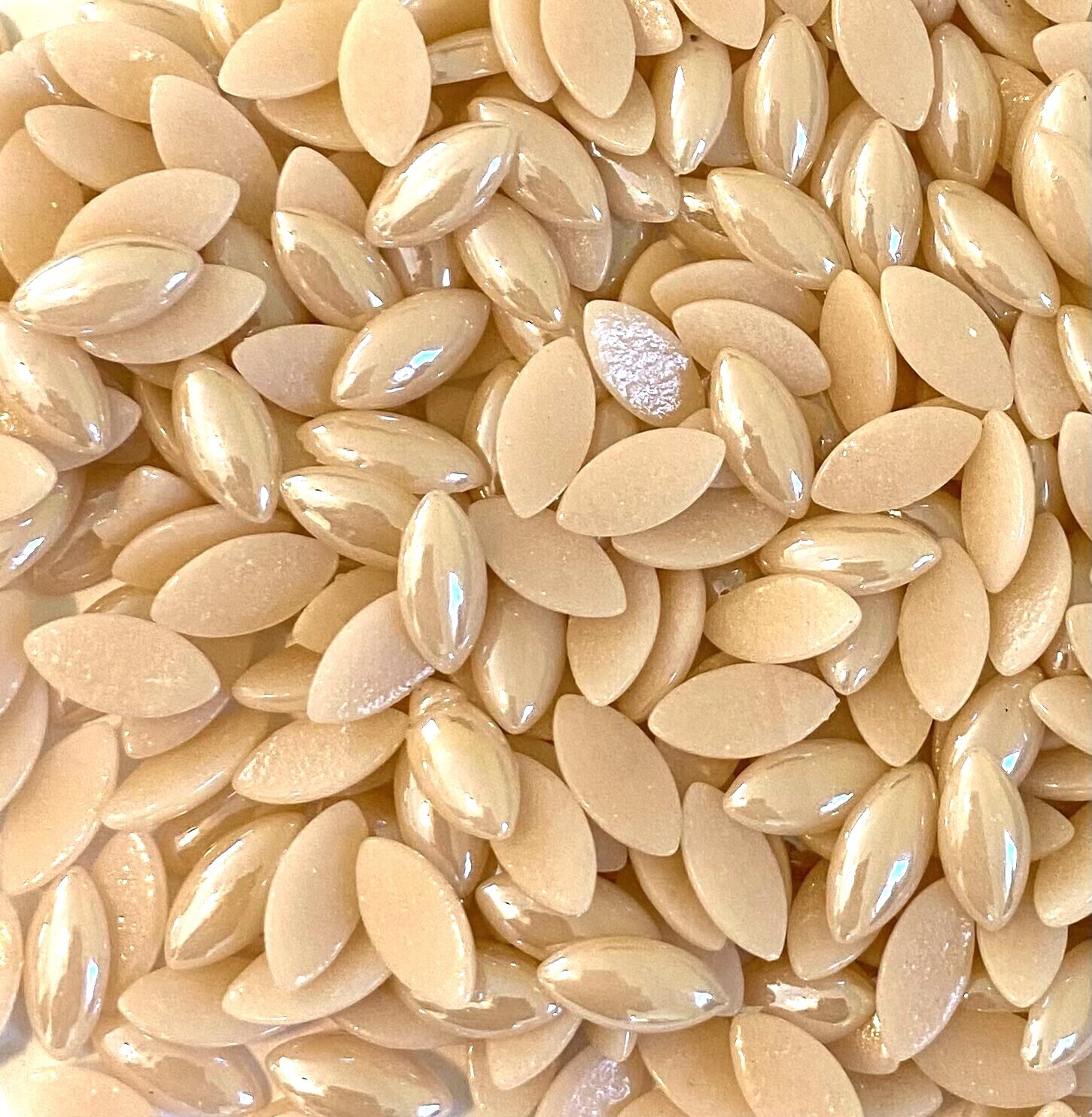 50 Pearlized Pink Champagne Glass Petals 14mm