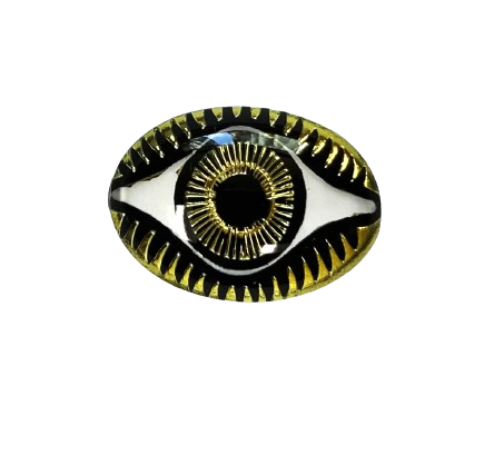 chartreuse oval glass eye cabochon 18mm