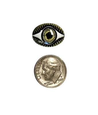 chartreuse oval glass eye cabochon 18mm