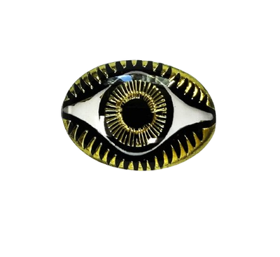 chartreuse oval glass eye cabochon 18mm