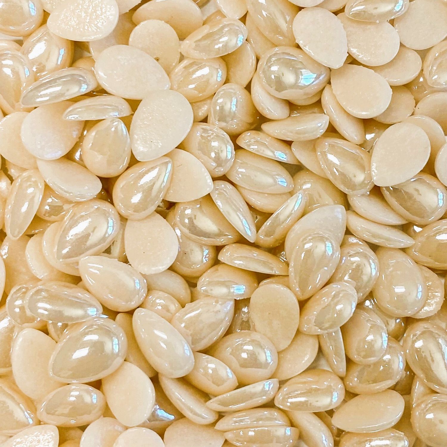 50 Pearlescent Pink Champagne Glass 12mm Teardrop Tiles