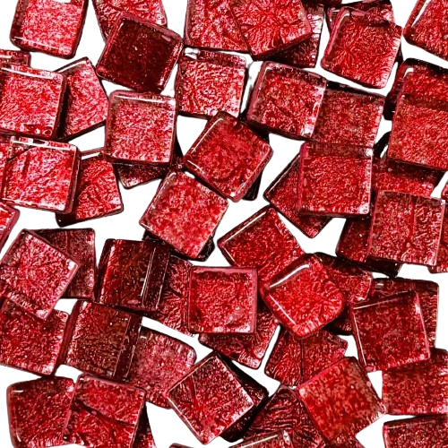 rose foil glass mosaic tile 10mm