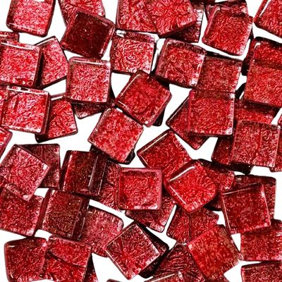 rose foil glass mosaic tile 10mm