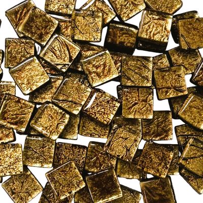 bronze foil glass mosaic tile 10mm