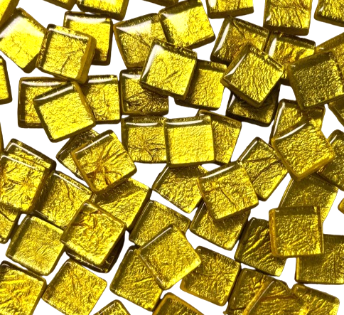 gold foil glass mosaic tile 10mm