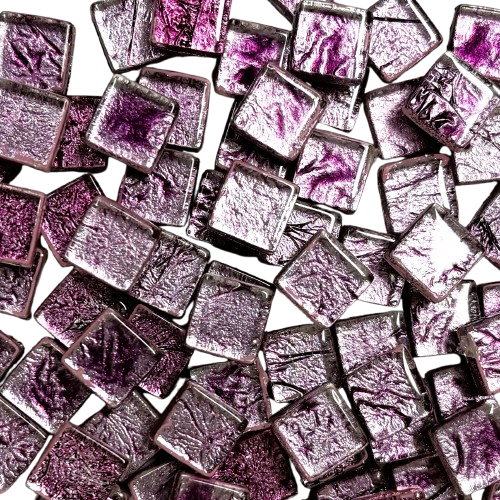 purple foil glass mosaic tile 10mm