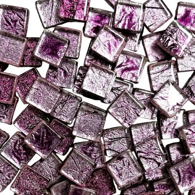 purple foil glass mosaic tile 10mm
