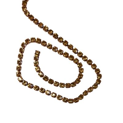 peach rhinestone chain trim
