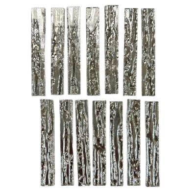 15 Silver Rain Mirror Large Rectangle Tiles