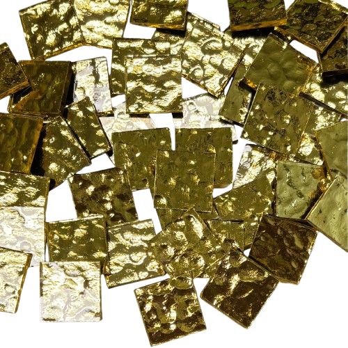 Hand-cut light gold mirror tile for mosaics