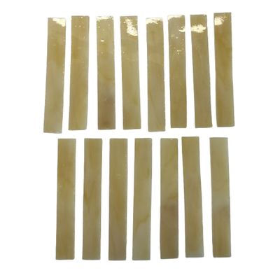15 Light Tan Stained Glass Large Rectangle Tiles