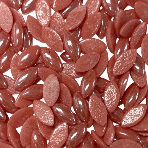 50 Pearlized Dark Pink Glass Petals 14mm