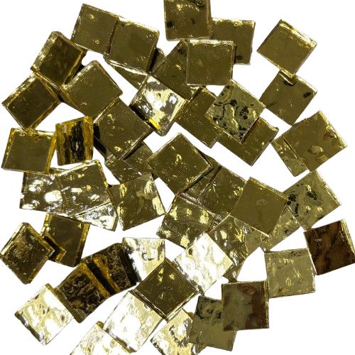 1/2&quot; Squares- Light Gold Mirror Tiles - Factory Seconds -50% Off