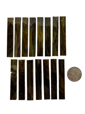15 Brown &amp; Amber Swirl Stained Glass Large Rectangle Tiles