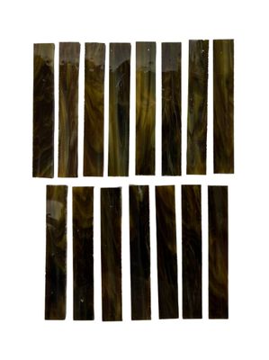 15 Brown &amp; Amber Swirl Stained Glass Large Rectangle Tiles