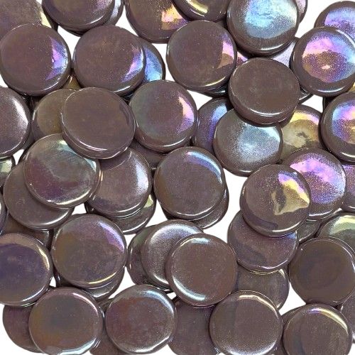 18mm Iridized Lilac Glass Penny Rounds