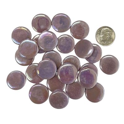 18mm Iridized Lilac Purple Glass Penny Rounds