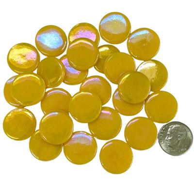 18mm Iridized Sunflower Glass Penny Rounds
