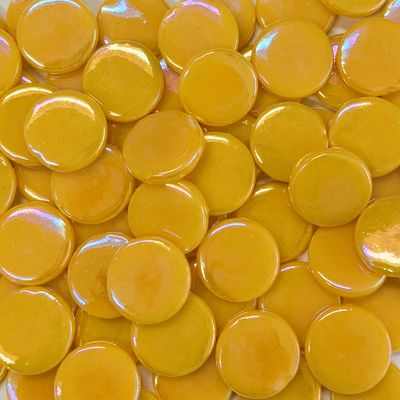 18mm Iridized Sunflower Glass Penny Rounds