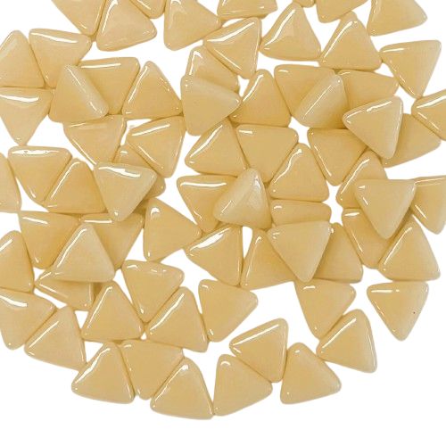 10mm Cream Glass Triangles