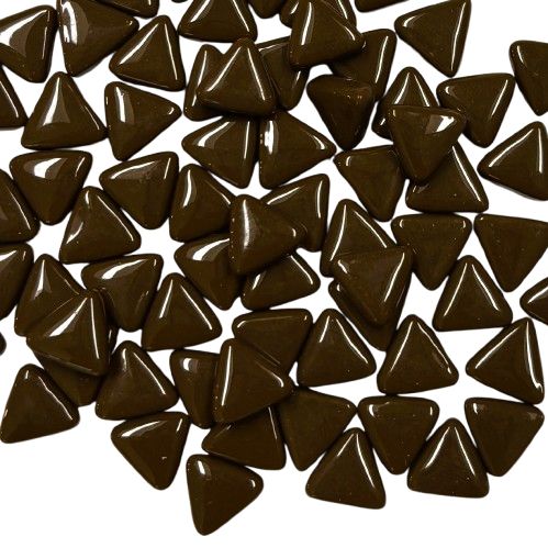10mm Coffee Brown Glass Triangles