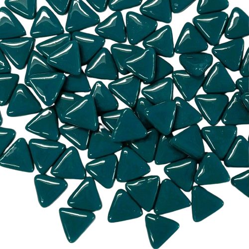 10mm Dark Teal Glass Triangles