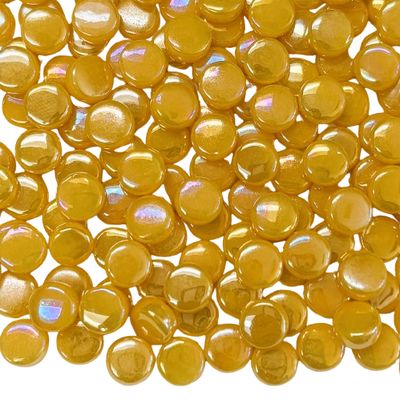 Iridized Sunflower Yellow Glass Mini Dots