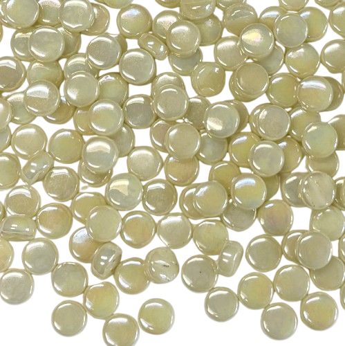 Iridized Ivory Glass Mini Dots