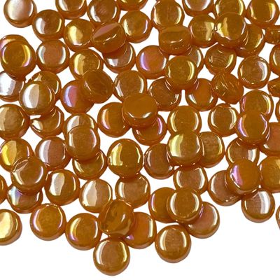 Iridized Orange Glass Mini Dots