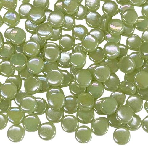 Iridized Pastel Green Glass Mini Dots