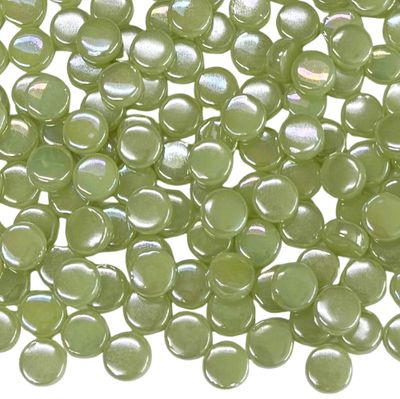 Iridized Pastel Green Glass Mini Dots Iridized Pastel Green Glass Mini Dots
