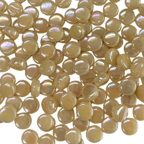 Iridized Cream Glass Mini Dots