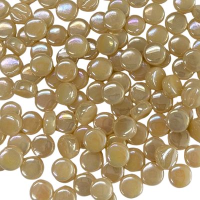 Iridized Cream Glass Mini Dots