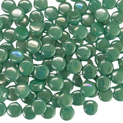 Iridized Light Teal Glass Mini Dots
