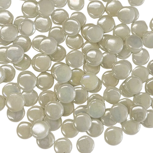 Iridized White Glass Mini Dots
