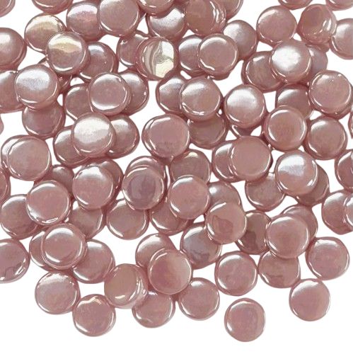 Iridized Rose Pink Glass Mini Dots