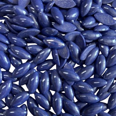 50 Pearlized French Blue Glass Petals 14mm