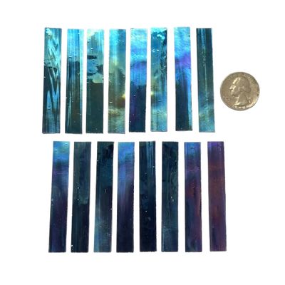 15 Iridescent Purple Stained Glass Large Rectangle Tiles