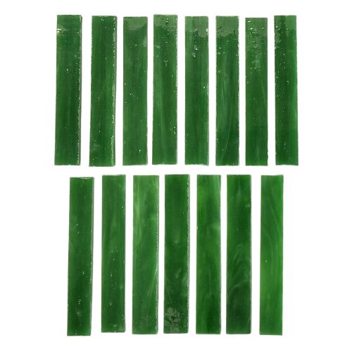 15 Emerald Green Stained Glass Large Rectangle Tiles