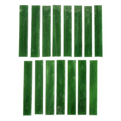 15 Emerald Green Stained Glass Large Rectangle Tiles
